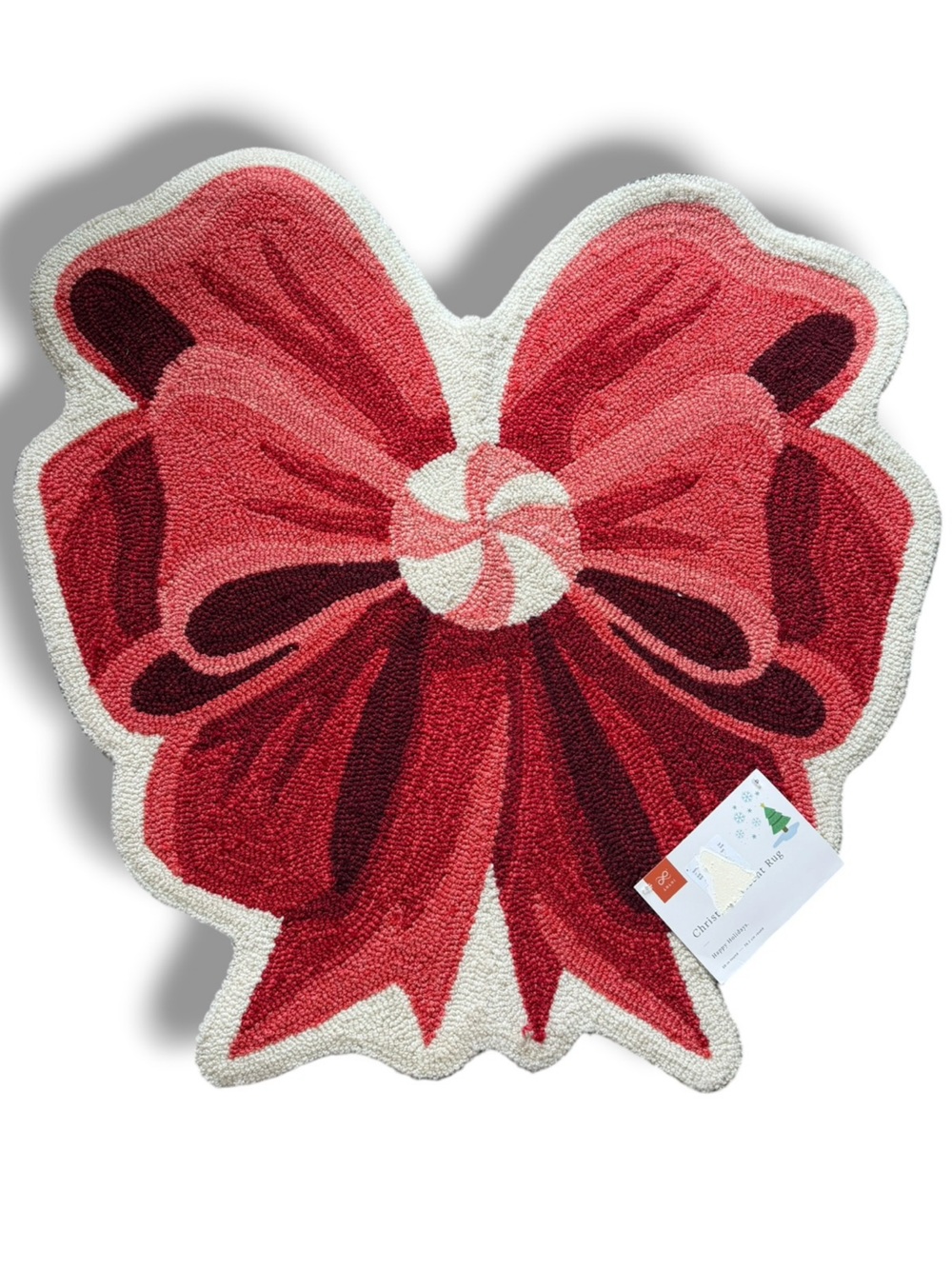 Holiday Bow Red Accent Rug by